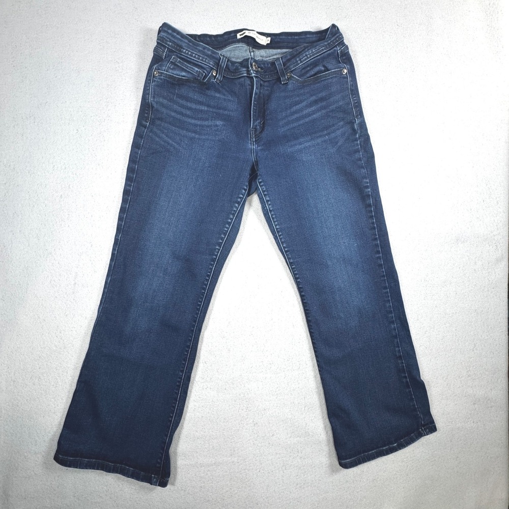 Levis 529 Curve Bootcut Jeans 14S Dark Wash Blue Short Denim Flare Indie Y2K